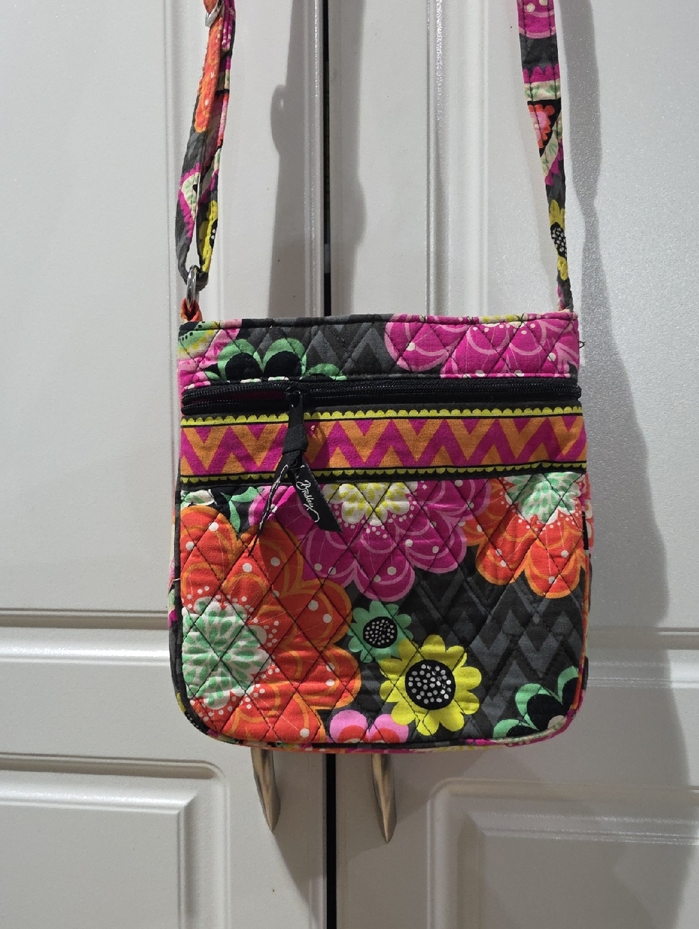 Vera Bradley Quilted Floral Crossbody in Pink, Orange, Yellow, Green, Black